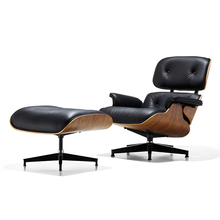 Eames Premium Leather Lounge Chair & Ottoman