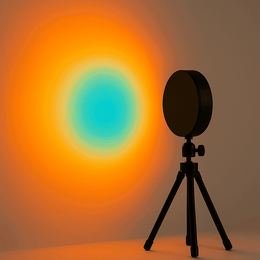 USB-powered sunset projection lamp on a small tripod