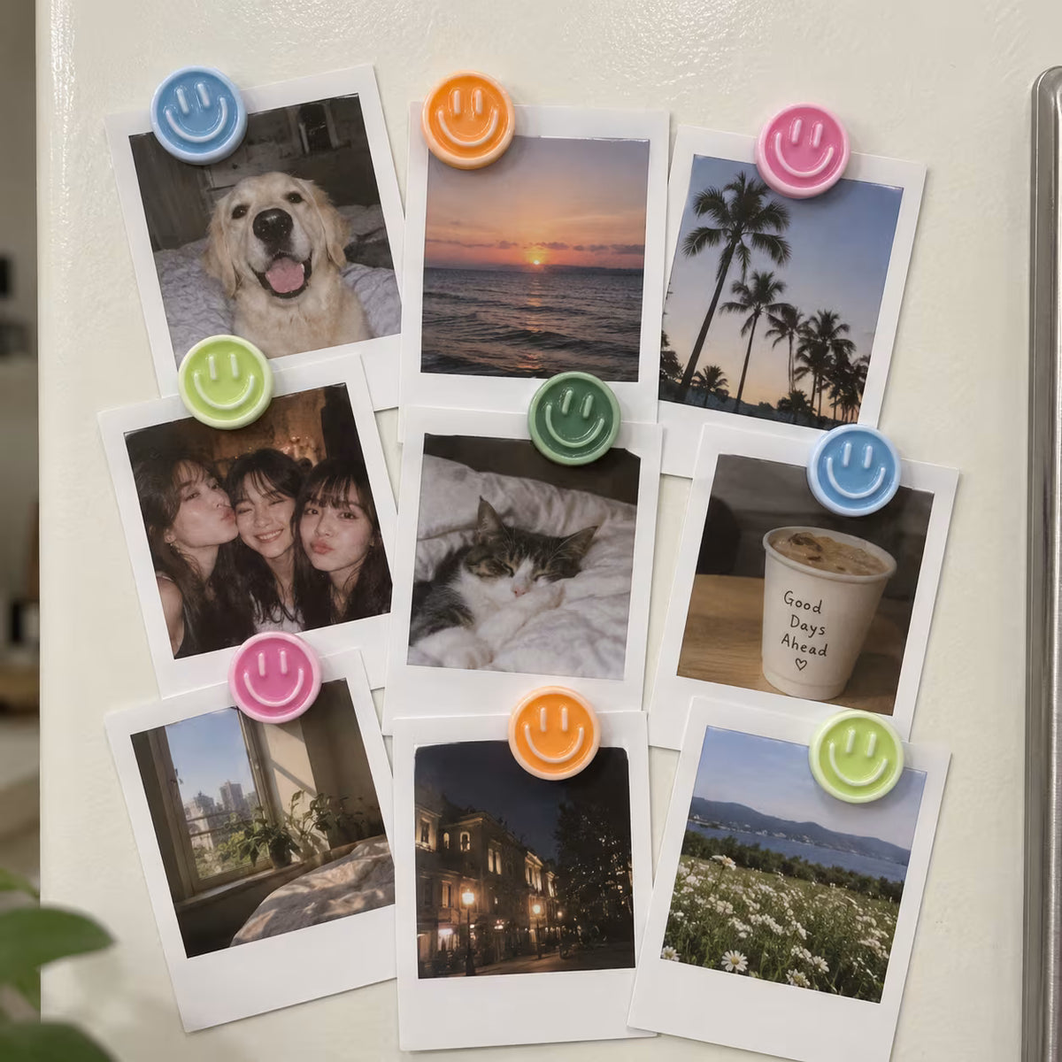 Smiley face fridge magnets lifestyle image