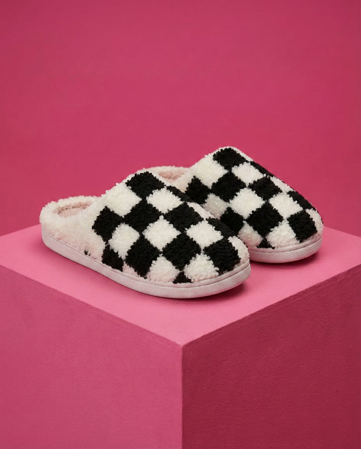 The Cozy Checker Slippers