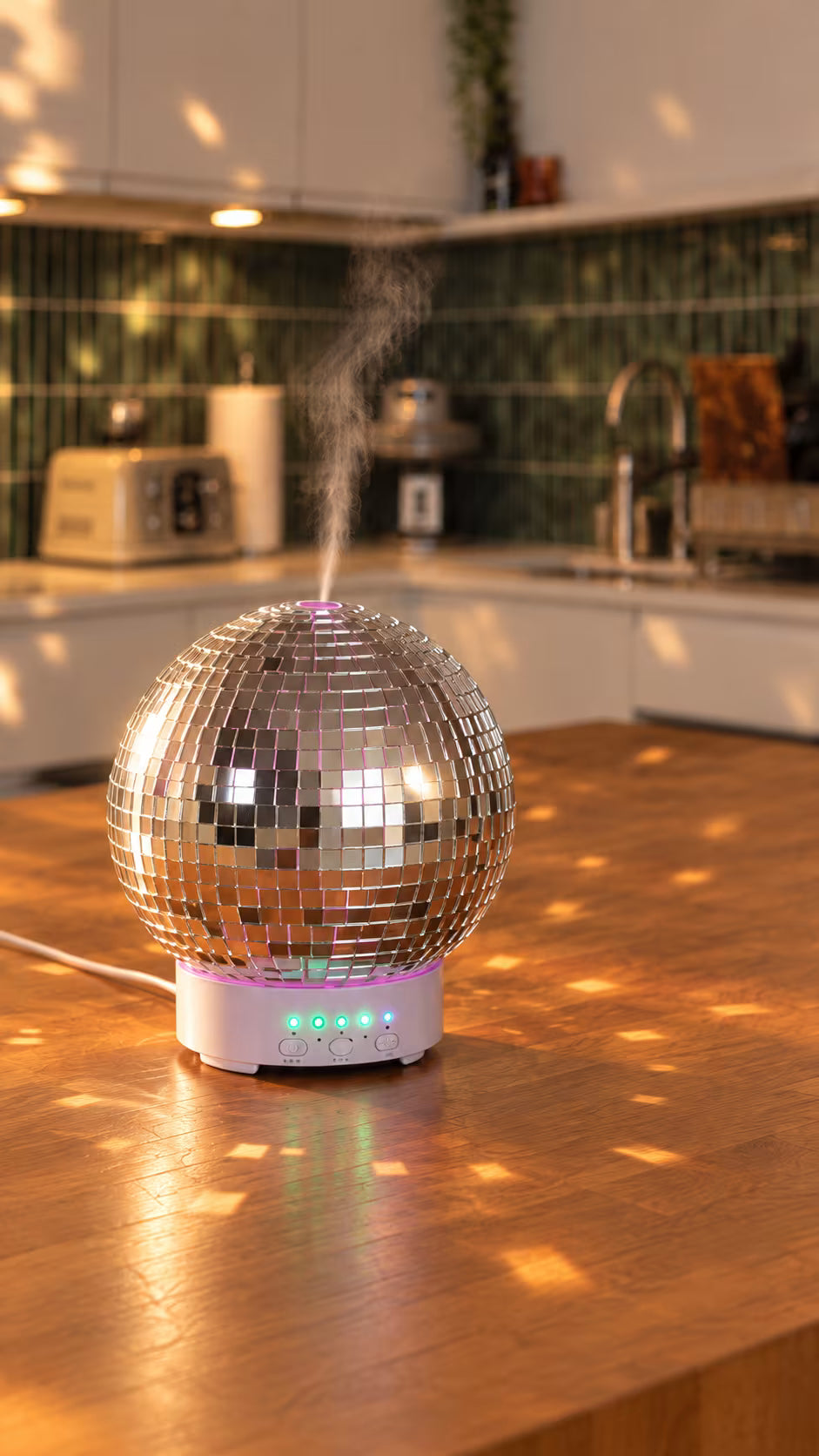 Rotating disco ball diffuser lifestyle photo, second view