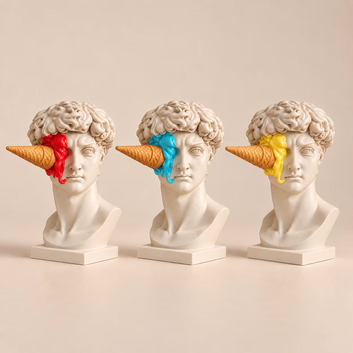 Haagen David resin sculptures in every colour