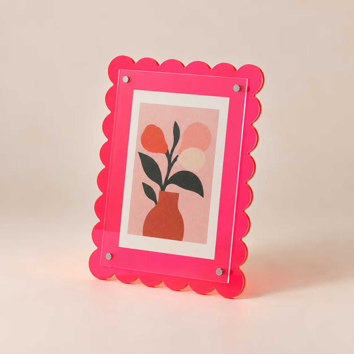 Fluorescent red jelly acrylic photo frame