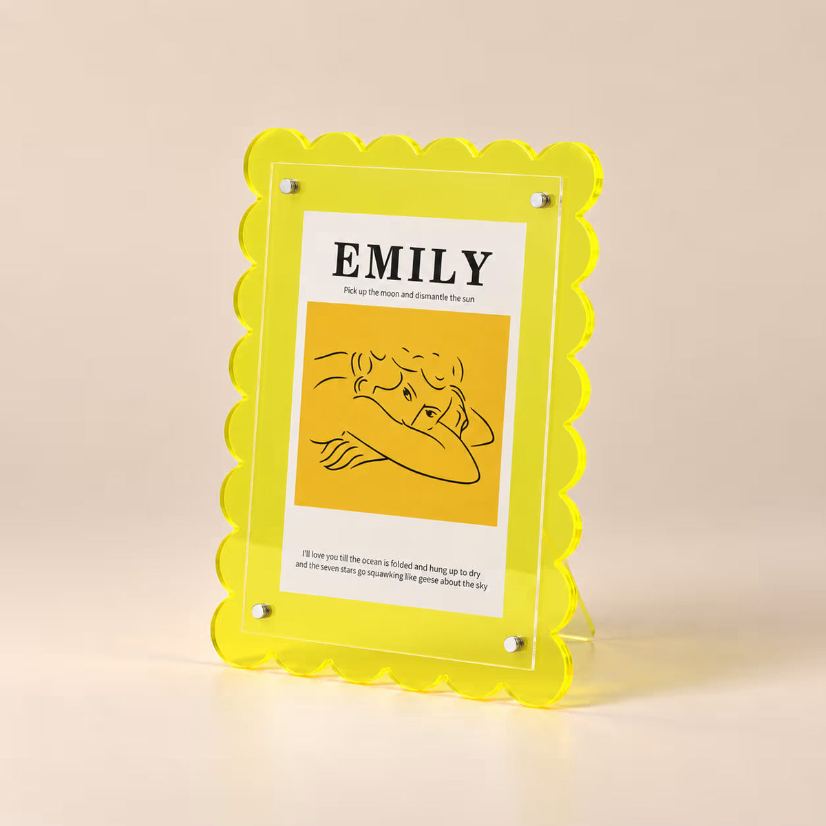 Fluorescent yellow jelly acrylic photo frame
