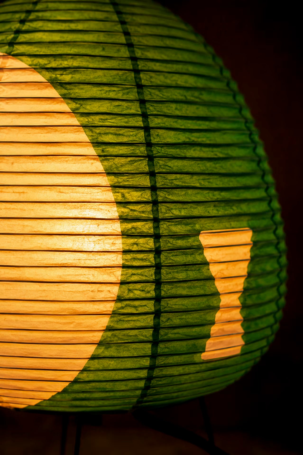 Kiri Celadon hand-knitted rice paper lamp for living room or study
