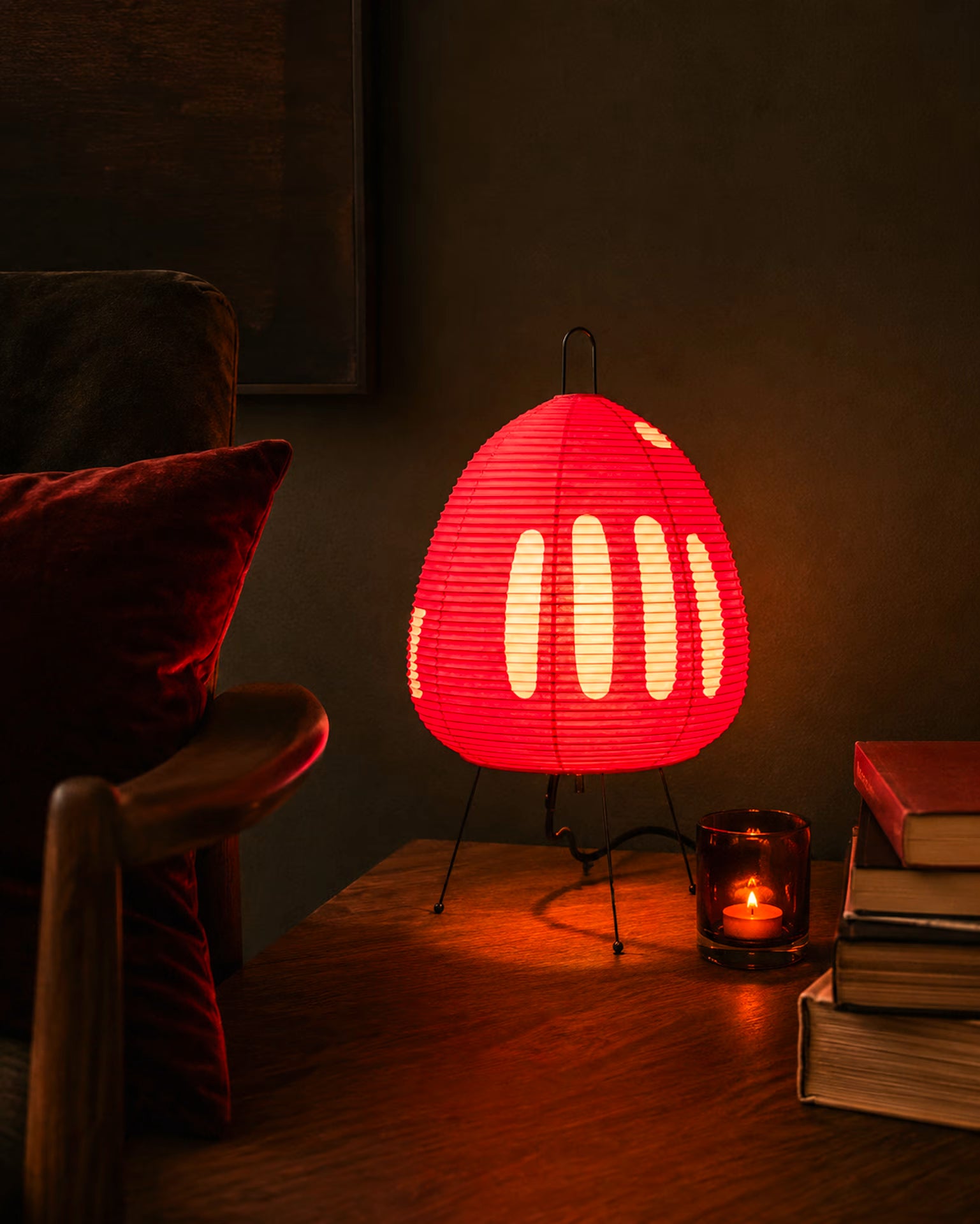 Akari-inspired Kiri Torii paper lantern table lamp