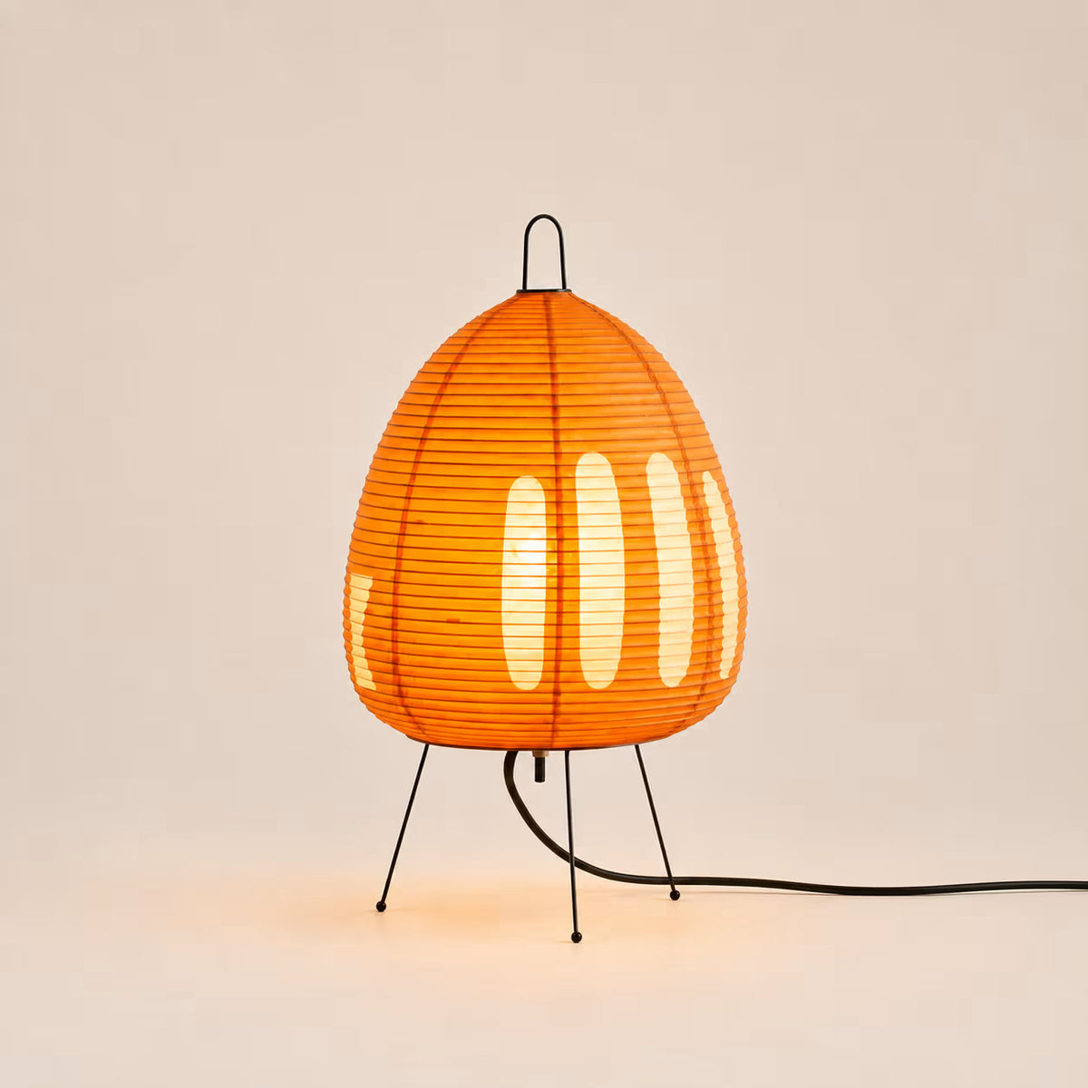 Kiri Persimmon rice paper table lamp – front view