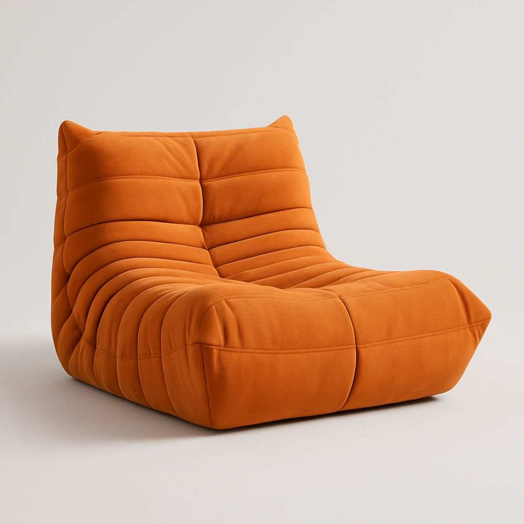 Side view of the Caterpillar Lounger Chair’s floor-hugging profile