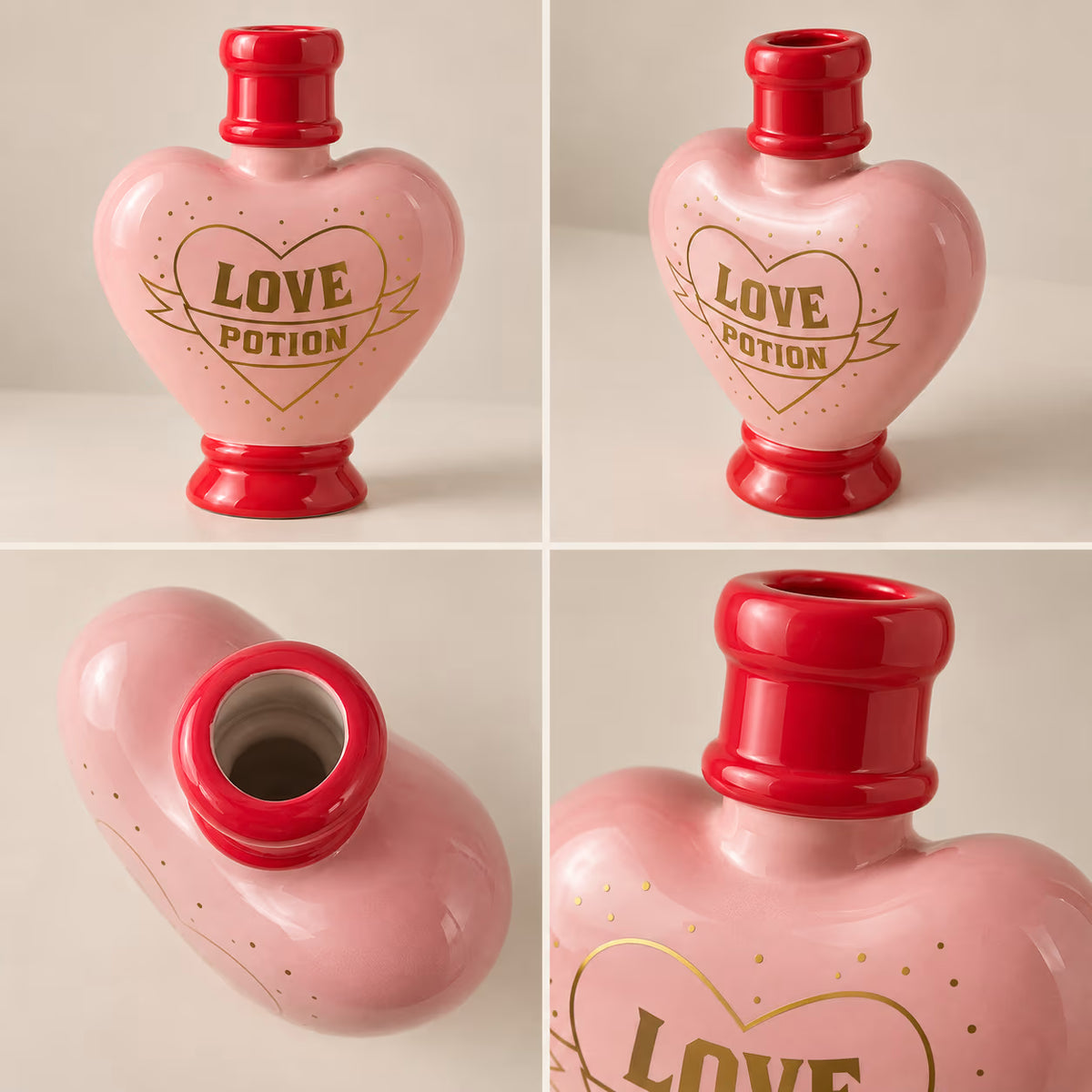 Love Potion heart vase, alternate view