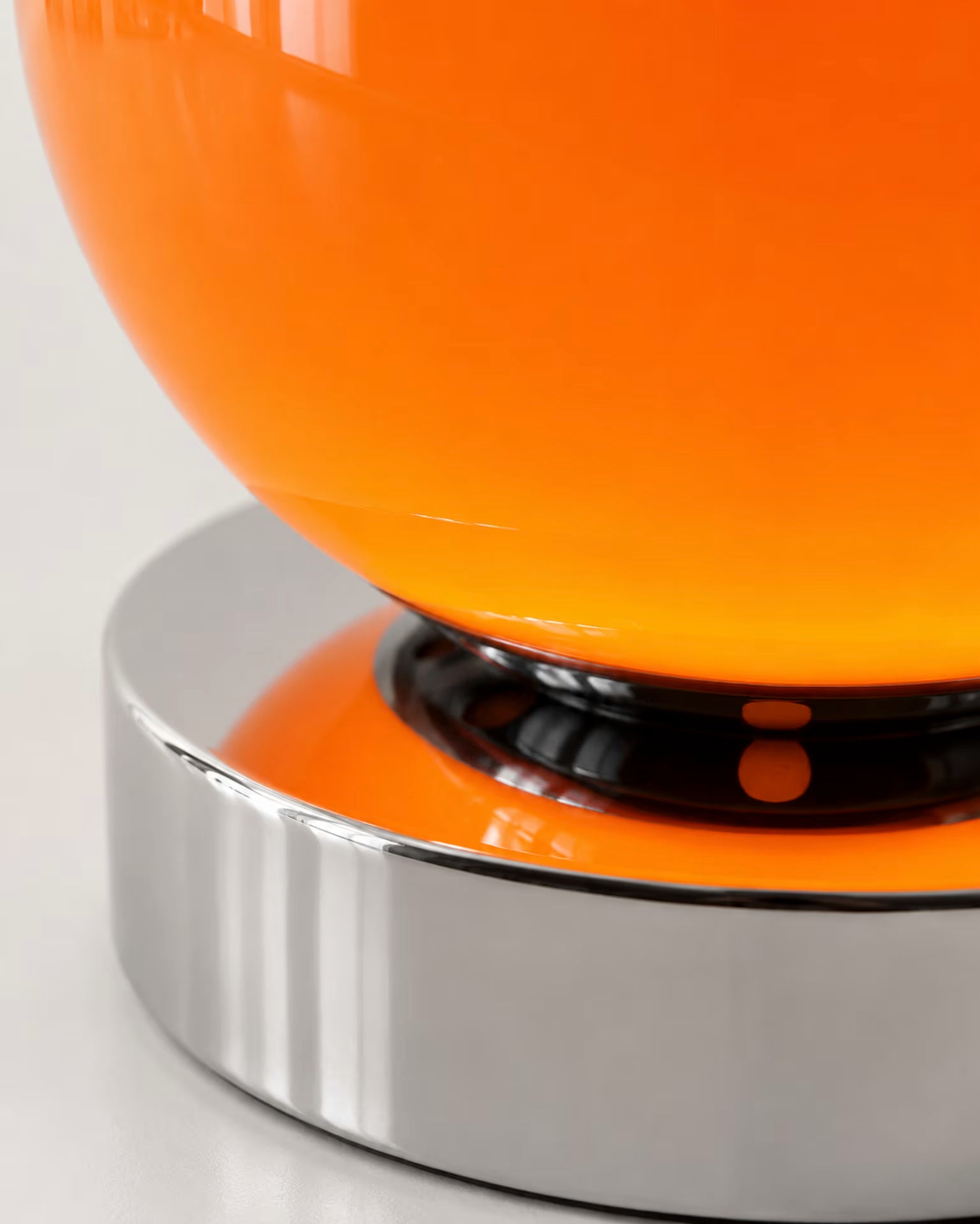 Nova Flare 18cm glass table lamp with 15cm orange globe