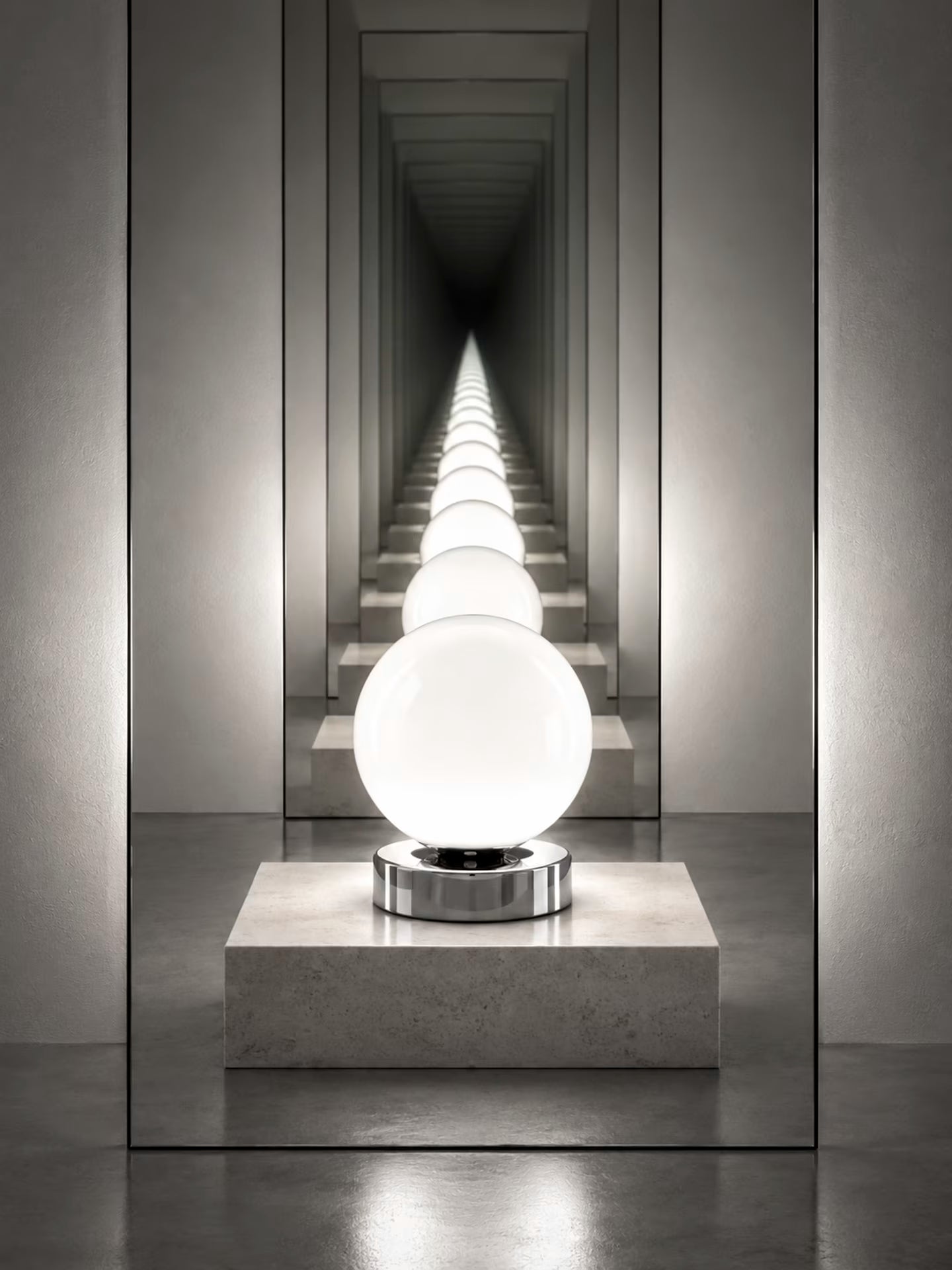 Nova Luna ambient glass lamp with warm, neutral and white light