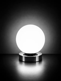 White Nova Luna USB table lamp with integrated LED