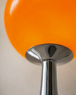Pulsar Flare 26cm table lamp with 12cm orange glass globe