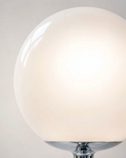Pulsar Luna 26cm table lamp with 12cm white glass globe