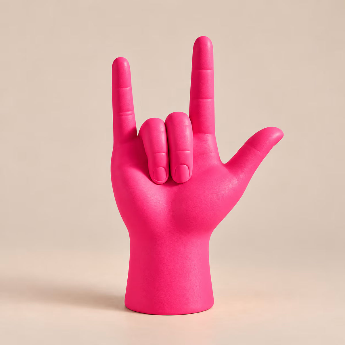 Pink Peace & Love sculpture