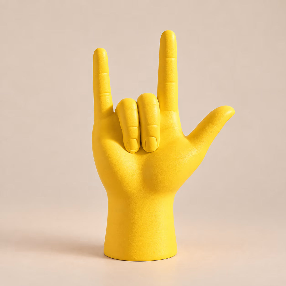 Yellow Peace & Love sculpture