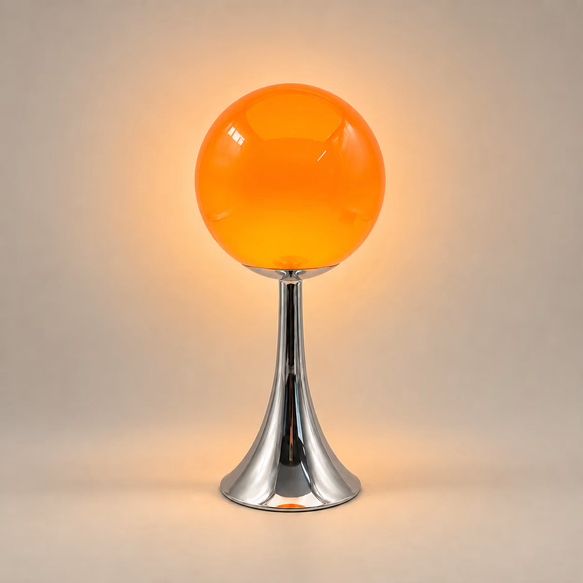 Pulsar Flare orange glass globe table lamp