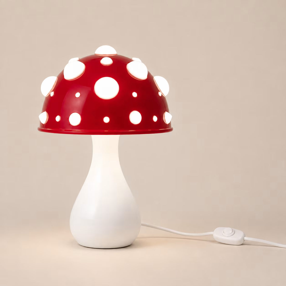 Full view of The Manita Lamp with its white cable and inline control