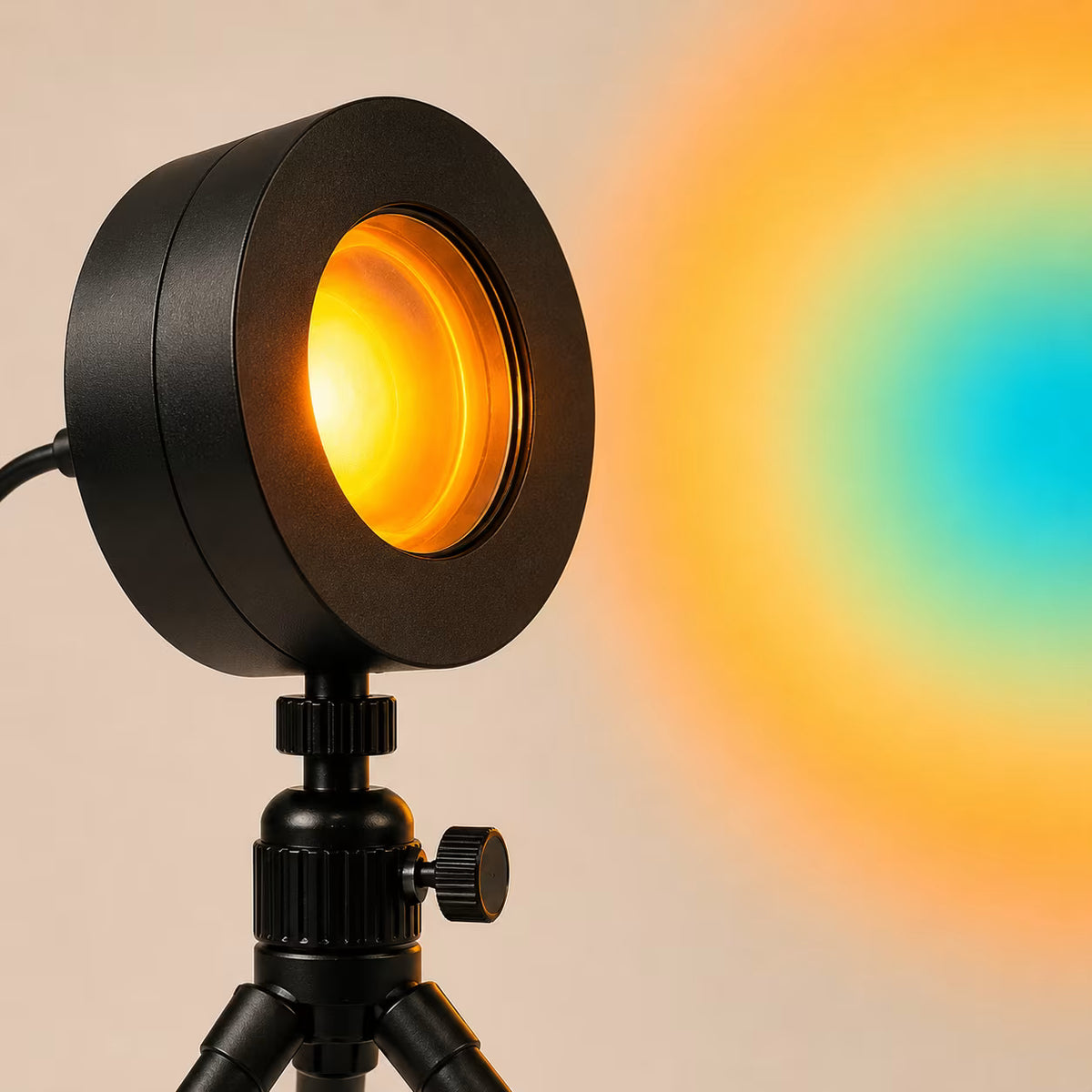 Sunset Glow Projection Lamp on its adjustable aluminium tripod