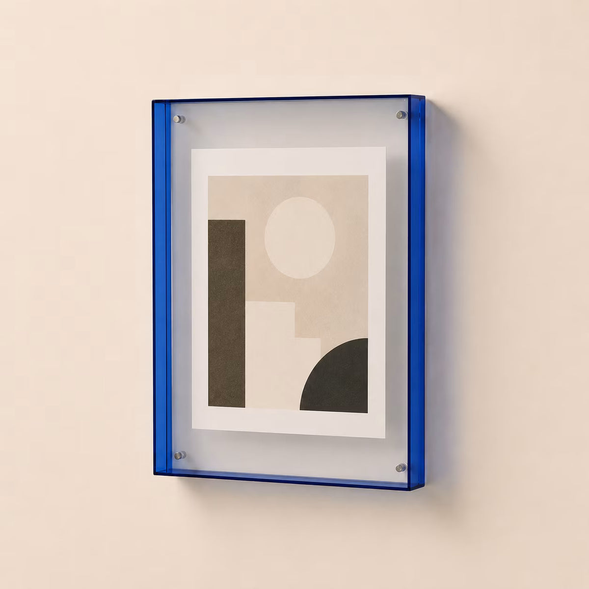 Transparent acrylic picture frame in blue – product view 9