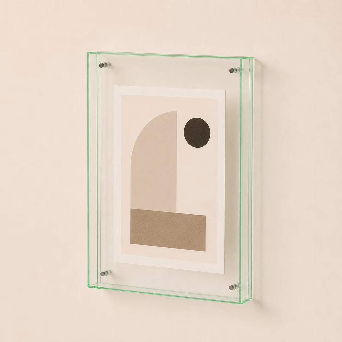 Transparent acrylic picture frame in green – product view 6
