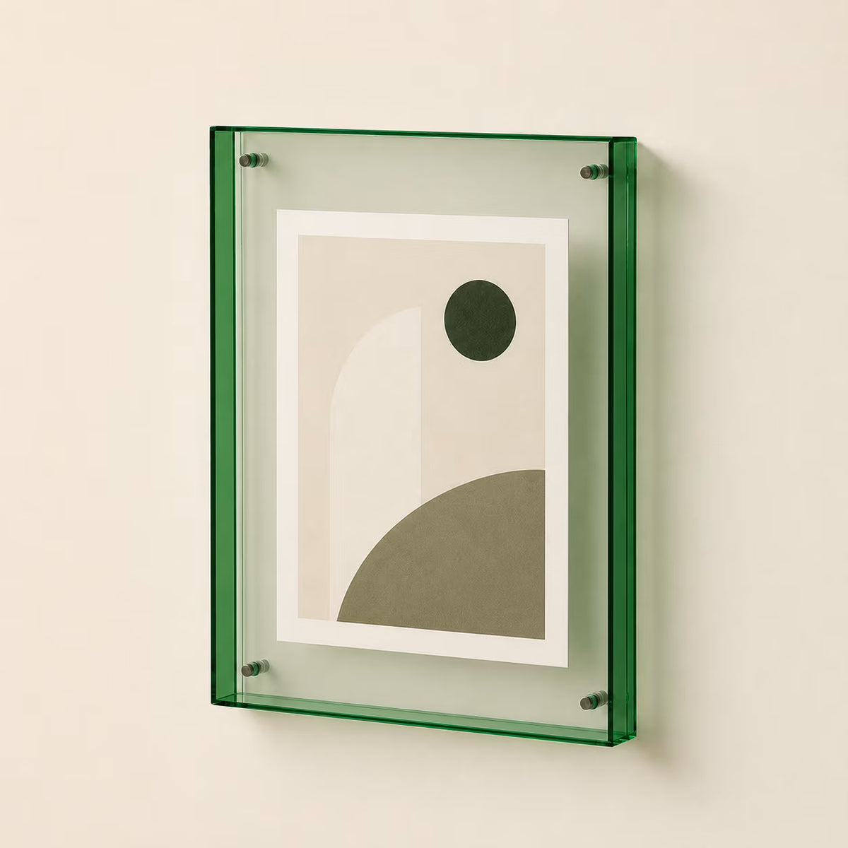 Transparent acrylic picture frame in green – product view 7