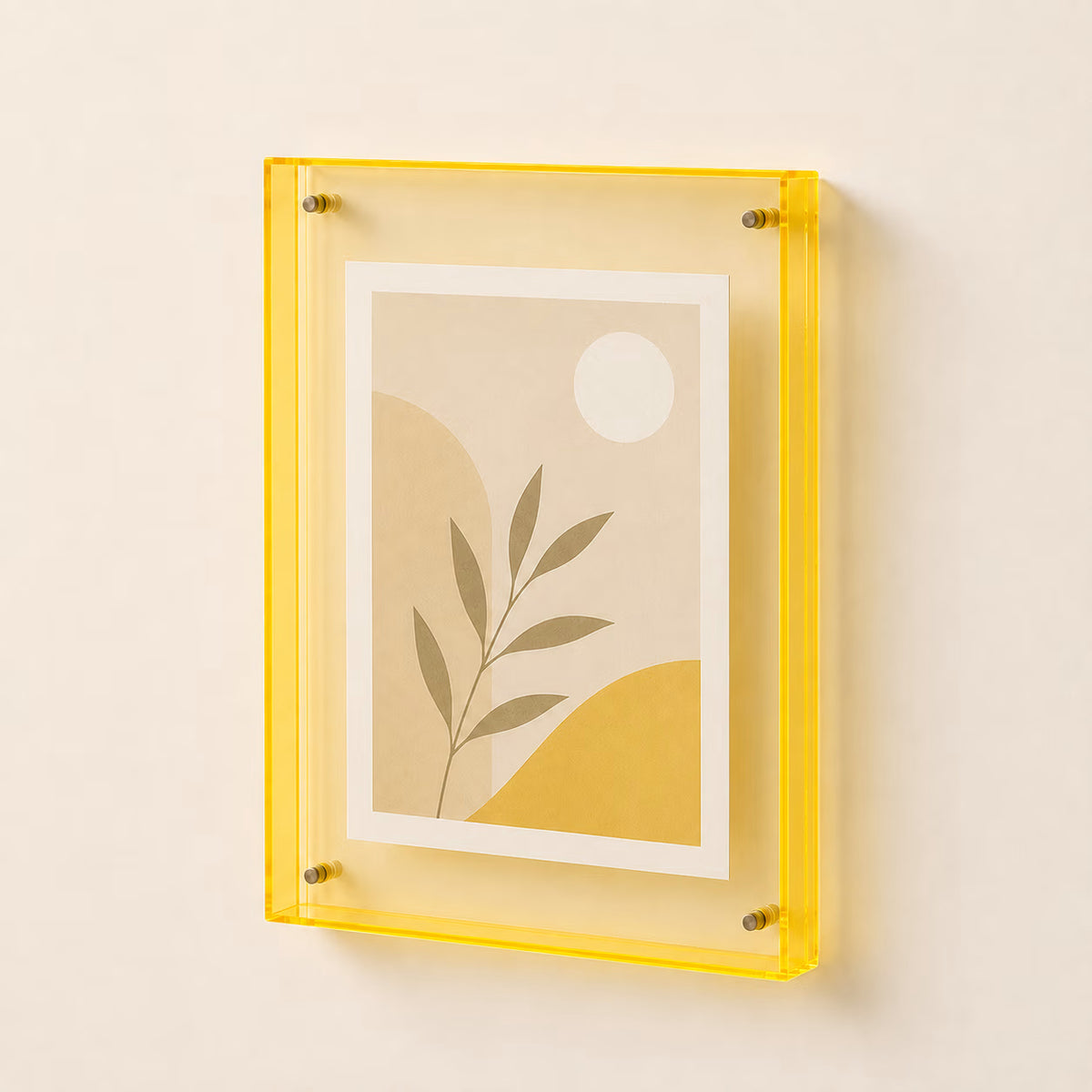 Transparent acrylic picture frame in yellow – product view 8