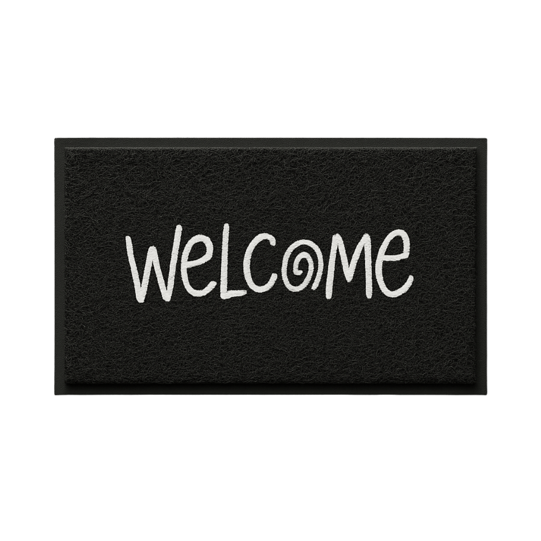 Black and white Welcome Door Mat design