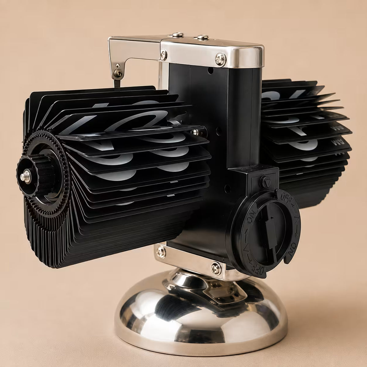 Battery-powered Vintage Auto Flip Clock styled on a desk or shelf