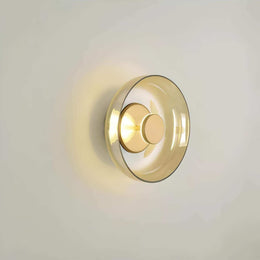 Aurora wall light with amber glass shade