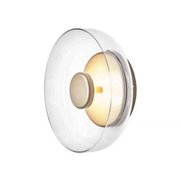 Modern glass wall light in amber, smoked or clear finish