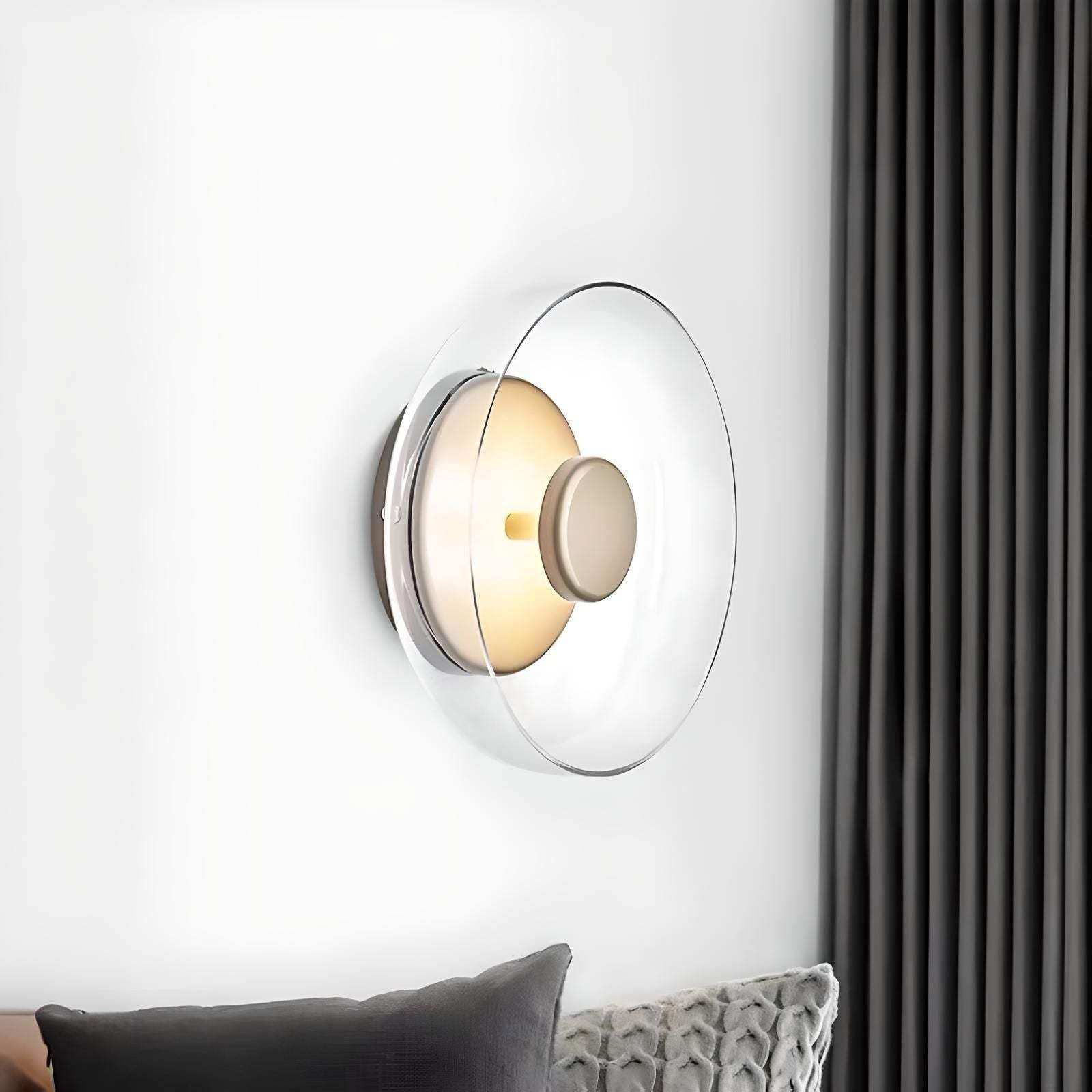 Aurora wall light with transparent glass shade