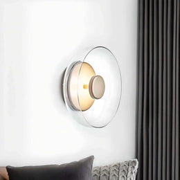 Aurora wall light with transparent glass shade