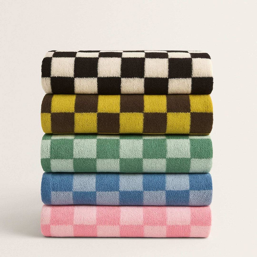 Checkerboard Bath Towels - Sickhaus - Quirky Home Accessories UK