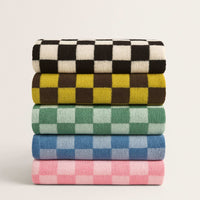 Checkerboard Bath Towels - Sickhaus - Quirky Home Accessories UK