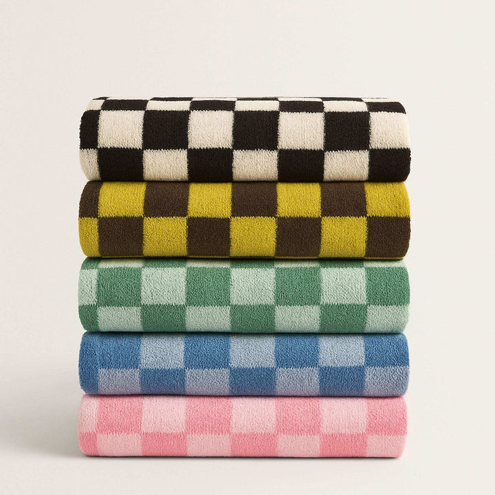 Checkerboard Bath Towels - Sickhaus - Quirky Home Accessories UK