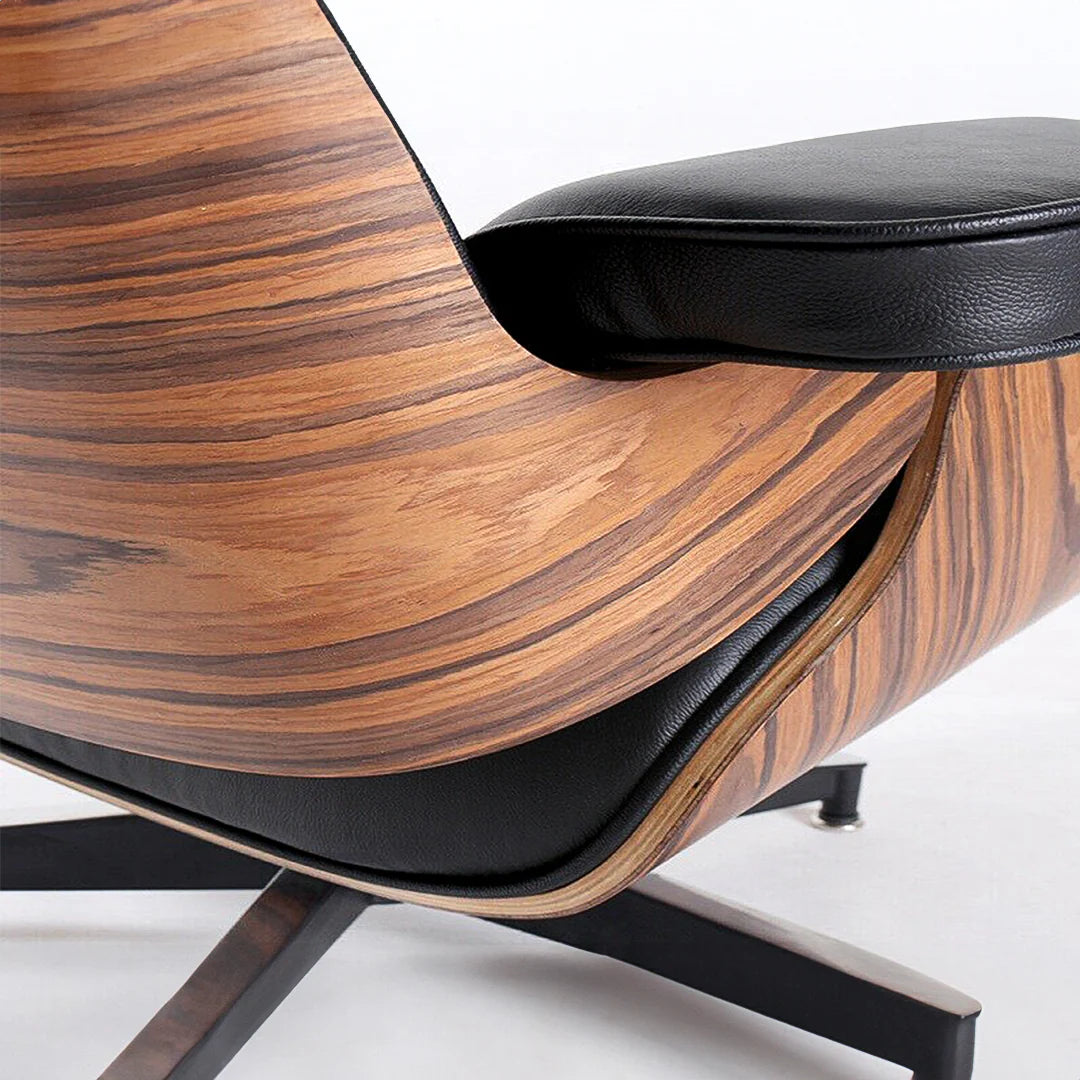 Eames Premium Leather Lounge Chair & Ottoman