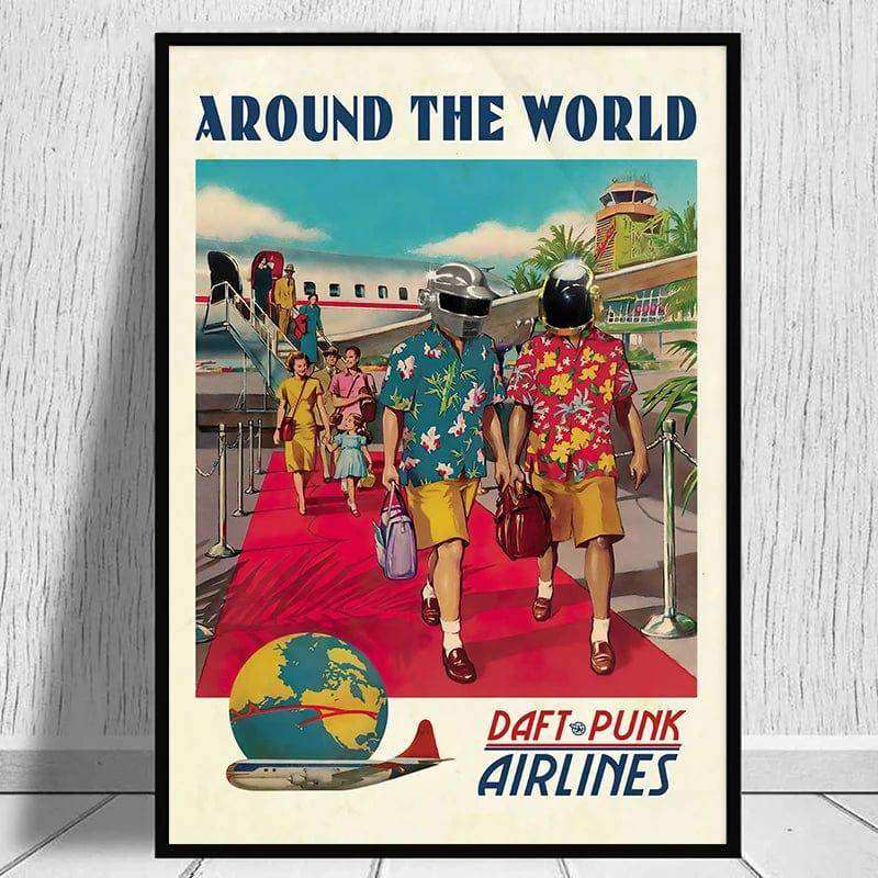 Daft Punk Around The World canvas poster