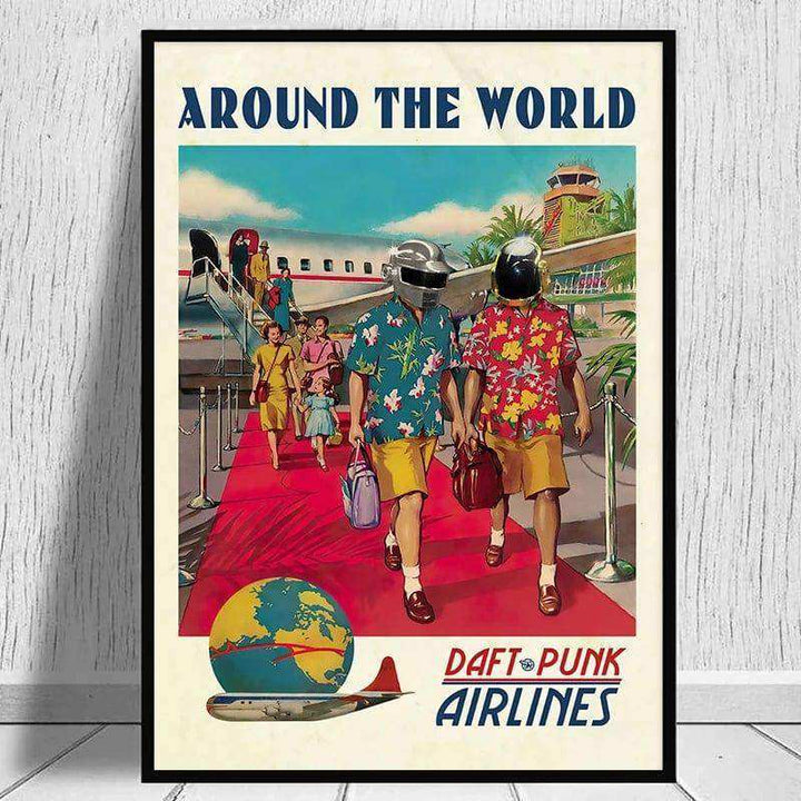 Daft Punk Around The World Canvas Poster - Sickhaus - Quirky Home Accessories UK
