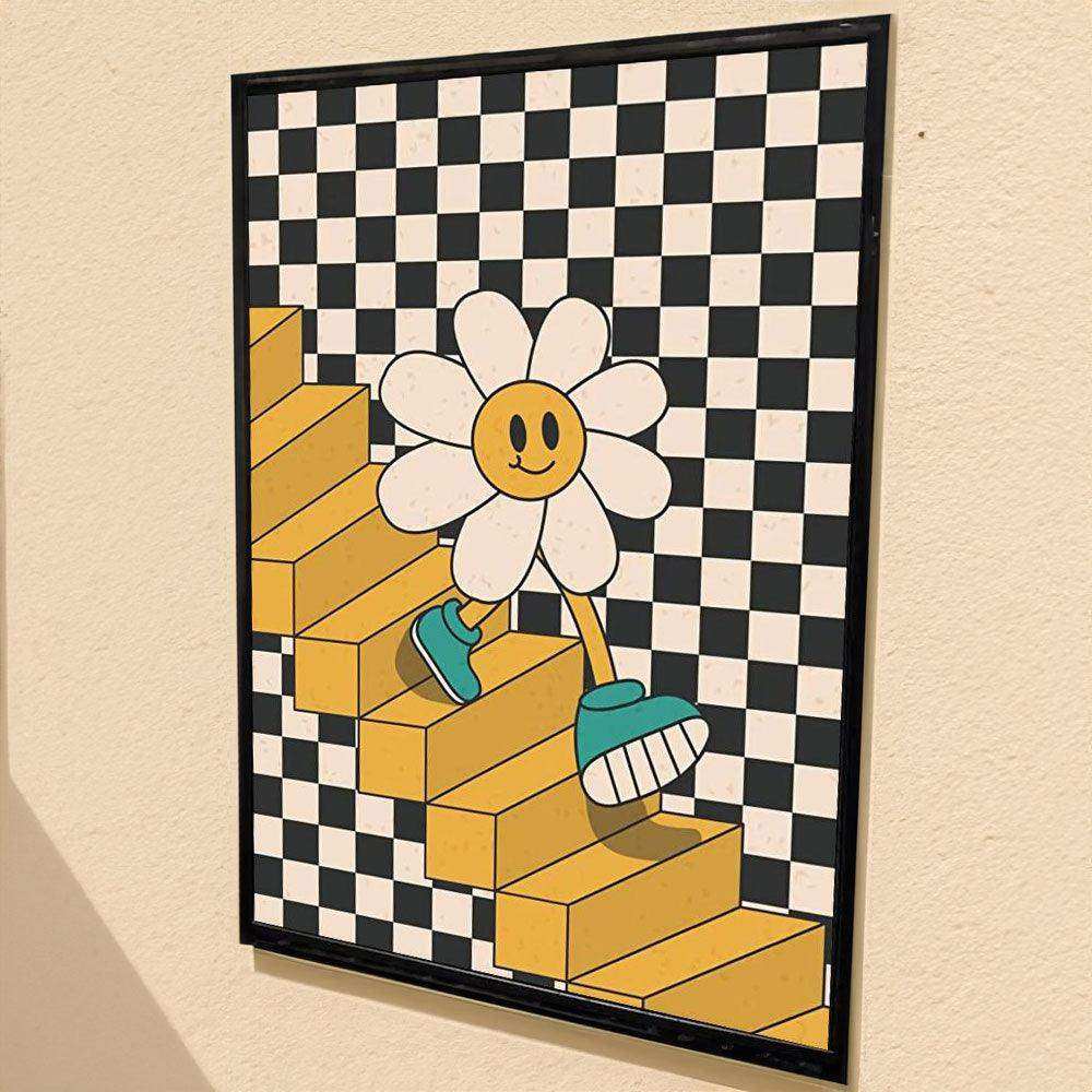 Daisy Steps smiling flower canvas print