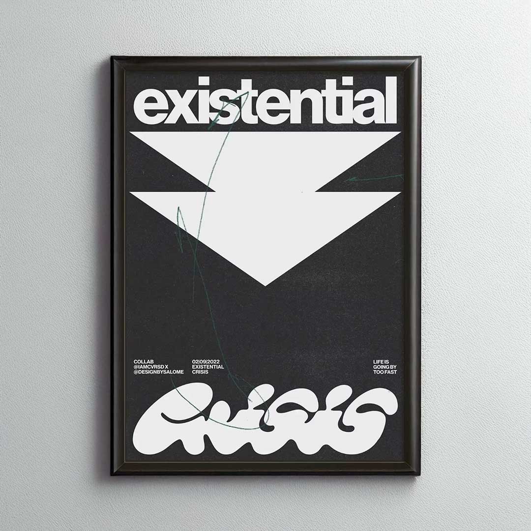 Existential Crisis abstract typography canvas print
