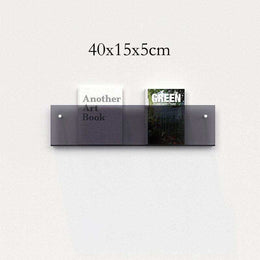 Floating Acrylic Magazine Holder in Brown – 50 × 15cm