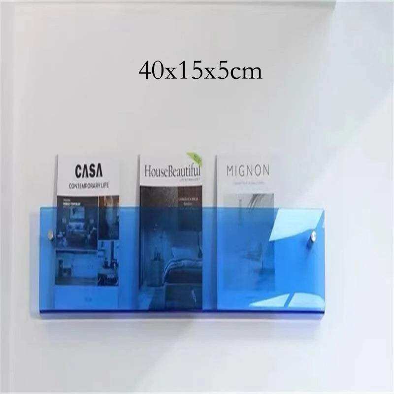 Floating Acrylic Magazine Holder in Brown – 30 × 15cm