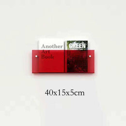 Floating Acrylic Magazine Holder in Black – 30 × 15cm