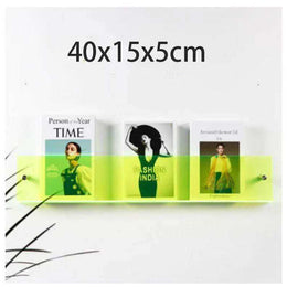 Floating Acrylic Magazine Holder in Brown – 40 × 15cm
