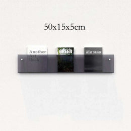 Floating Acrylic Magazine Holder in Clear – 30 × 15cm