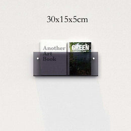 Floating Acrylic Magazine Holder in Light Blue – 40 × 15cm