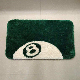 Green 8 Ball door mat shown flat