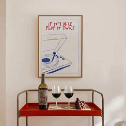 Retro record player canvas wall art