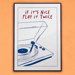 If It's Nice Play It Twice record player canvas print